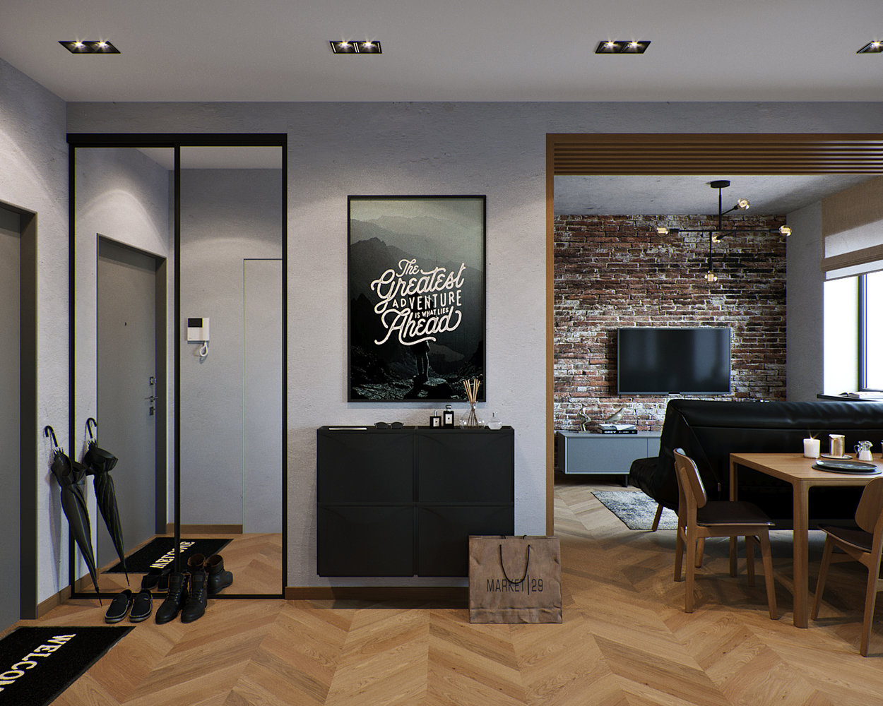 Фотография: Прихожая в стиле Лофт, Кухня и столовая, Ванная, Гостиная, Спальня, Квартира, Студия, Проект недели, Серый, Коричневый, до 40 метров, ПРЕМИЯ INMYROOM – фото на INMYROOM Фотография: Прихожая в стиле Лофт, Кухня и столовая, Ванная, Гостиная, Спальня, Квартира, Студия, Проект недели, Серый, Коричневый, до 40 метров, ПРЕМИЯ INMYROOM – фото на INMYROOM