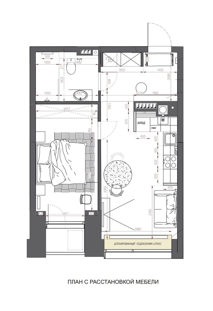 Фотография: Планировки в стиле , Современный, Квартира, Проект недели, Москва, 1 комната, 40-60 метров, Аделина Шарапова – фото на INMYROOM Фотография: Планировки в стиле , Современный, Квартира, Проект недели, Москва, 1 комната, 40-60 метров, Аделина Шарапова – фото на INMYROOM