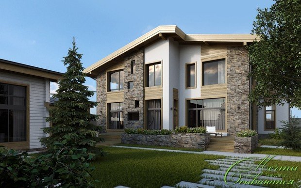 Фото из портфолио Двухэтажный загородный дом с гаражом – фотографии дизайна интерьеров на INMYROOM