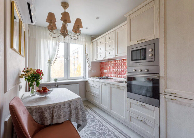 Фотография: Кухня и столовая в стиле Прованс и Кантри, Малогабаритная квартира, Квартира, Проект недели, Москва, 1 комната, до 40 метров, Полина Лебедева – фото на INMYROOM