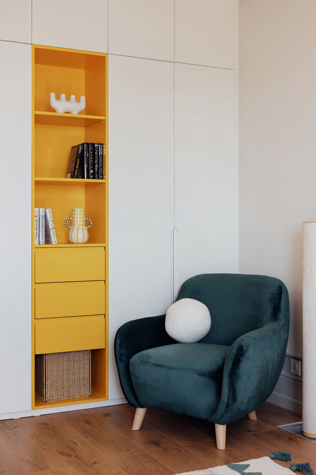 Фотография: Спальня в стиле Современный, Джапанди, Квартира, Проект дня, Ростов-на-Дону, 2 комнаты, 40-60 метров, Бохо – фото на INMYROOM