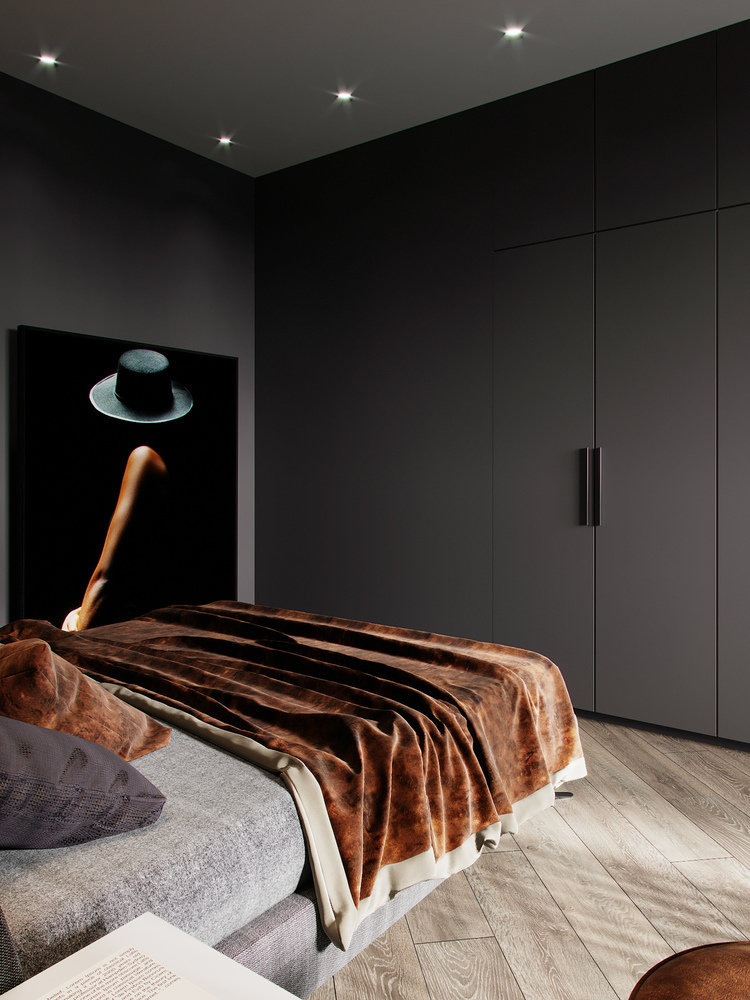 Фотография: Спальня в стиле Современный, Кухня и столовая, Гостиная, Квартира, Miele, Проект дня, Перепланировка, Москва, Серый, Эко, 1 комната, 40-60 метров, Руслан Просвирин, PROSVIRIN DESIGN STUDIO, реечная перегородка в спальне, перегородка-стеллаж, Анна Просвирина – фото на INMYROOM Фотография: Спальня в стиле Современный, Кухня и столовая, Гостиная, Квартира, Miele, Проект дня, Перепланировка, Москва, Серый, Эко, 1 комната, 40-60 метров, Руслан Просвирин, PROSVIRIN DESIGN STUDIO, реечная перегородка в спальне, перегородка-стеллаж, Анна Просвирина – фото на INMYROOM