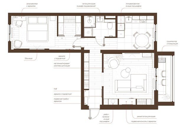 Фотография: Планировки в стиле , Современный, Квартира, Проект дня, Панельный дом, 2 комнаты, 60-90 метров, Челябинская область, Влада Николаева – фото на INMYROOM