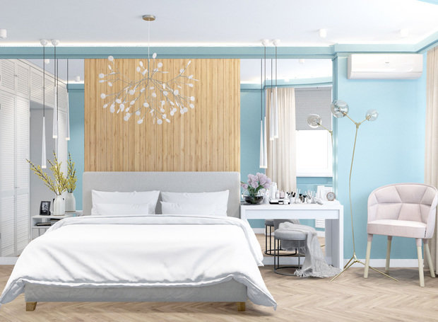 Фото из портфолио Дизайн спальни двухкомнатной квартиры 60,3 кв.м. – фотографии дизайна интерьеров на INMYROOM