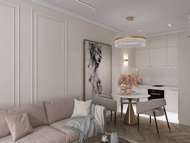 Фото из портфолио Кухня-гостиная Неоклассика – фотографии дизайна интерьеров на INMYROOM