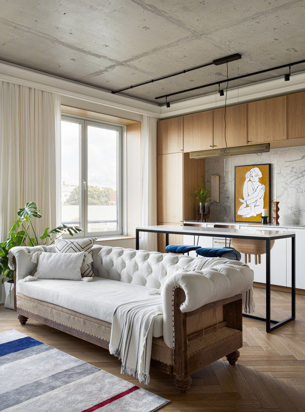 Фотография: Кухня и столовая в стиле Современный, Эклектика, Малогабаритная квартира – фото на INMYROOM