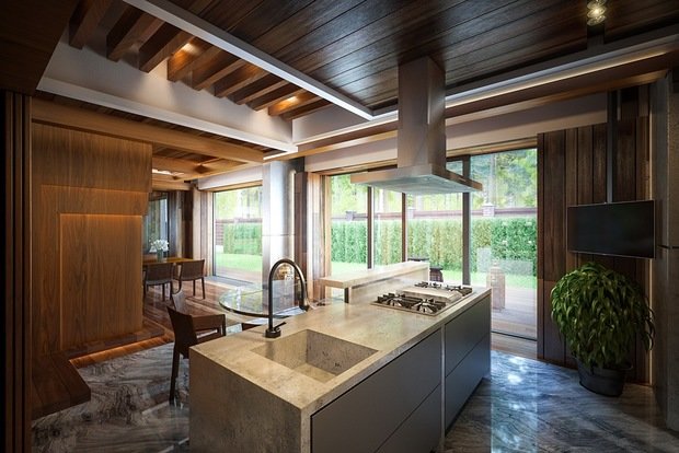 Фото из портфолио Современный экодом в Жуковке. – фотографии дизайна интерьеров на INMYROOM