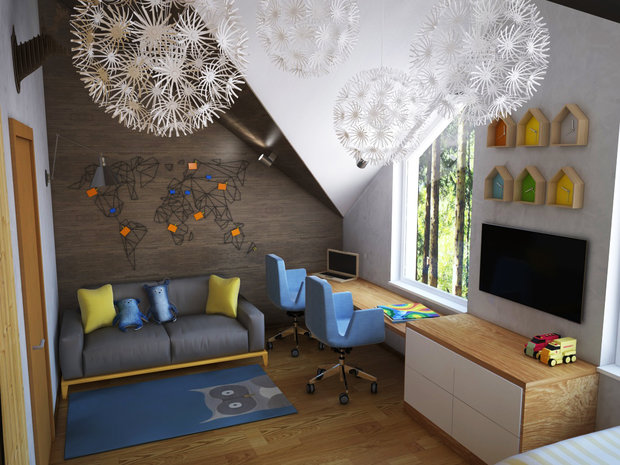 Фотография: Детская в стиле Современный, Прованс и Кантри, Дом, Проект недели, Дача, Дом и дача, Ленинградская область, Ольга Левская, каркасный дом – фото на INMYROOM