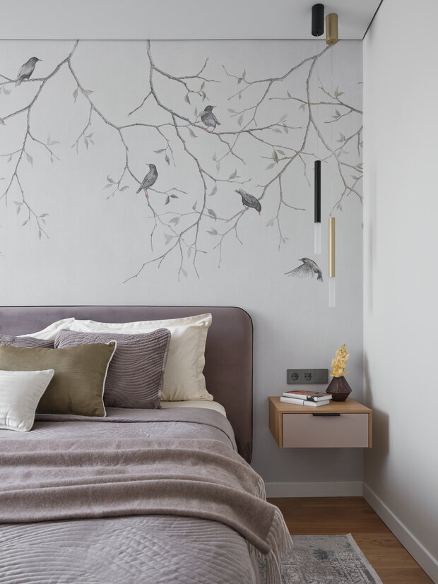 Фотография: Спальня в стиле Современный, Квартира, Проект дня, Панельный дом, 2 комнаты, 60-90 метров, Челябинская область, Влада Николаева – фото на INMYROOM