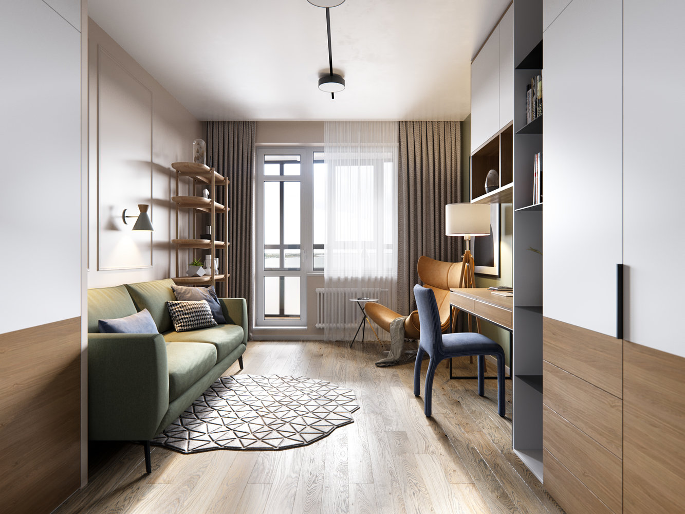 Фотография: Кабинет в стиле Современный, Скандинавский, Квартира, Проект недели, Санкт-Петербург, 3 комнаты, 60-90 метров, Олег Минц – фото на INMYROOM