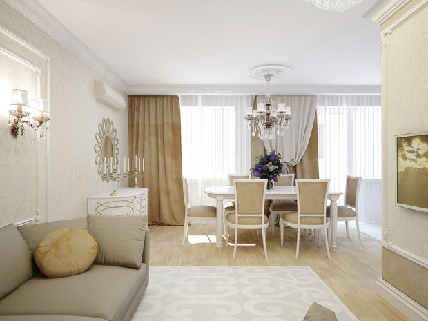 Фото из портфолио Гостиная.Двухуровневая квартира г. Иркутск – фотографии дизайна интерьеров на INMYROOM