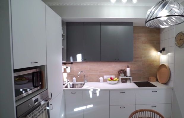 Фотография: Кухня и столовая в стиле Скандинавский, Гостиная, Детская, Квартира, Планировки, Советы, идеи для малогабаритки, 1 комната, до 40 метров – фото на INMYROOM