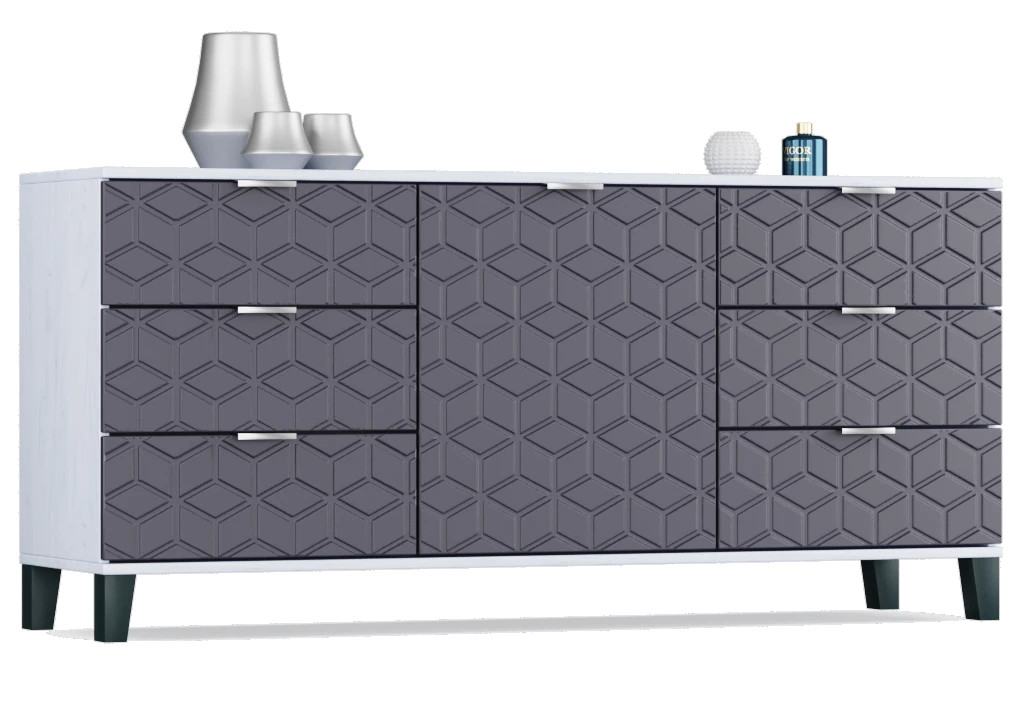 Комод Марвин бело-серого цвета