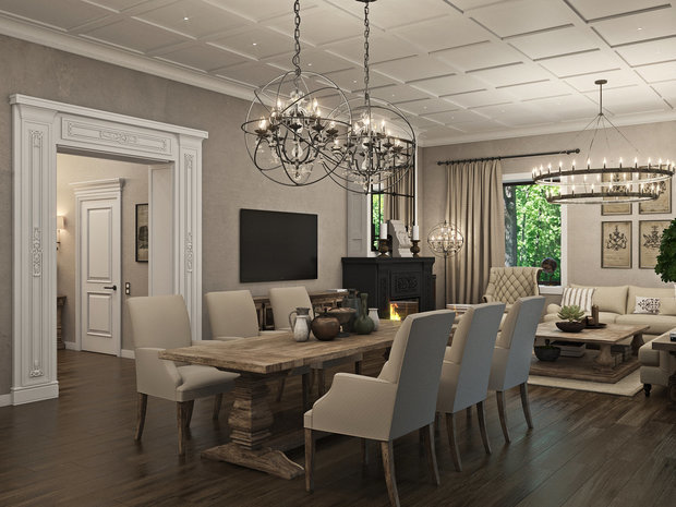 Фотография: Гостиная в стиле Прованс и Кантри, Дом, Проект недели, Алексей Иванов, Ленинградская область, 4 и больше, Более 90 метров – фото на INMYROOM