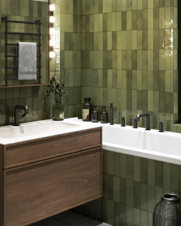 Фотография: Ванная в стиле Эклектика, Квартира, Проект недели, Москва, ToTaste Studio, 3 комнаты, 60-90 метров – фото на INMYROOM