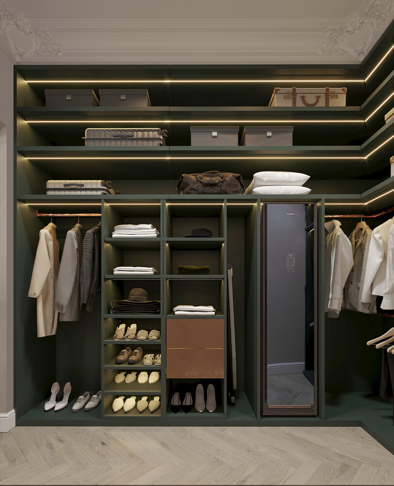 Фотография: Гардеробная в стиле Современный, Эклектика, Квартира, Проект недели, Москва, 2 комнаты, 40-60 метров, Анастасия Григорьева – фото на INMYROOM Фотография: Гардеробная в стиле Современный, Эклектика, Квартира, Проект недели, Москва, 2 комнаты, 40-60 метров, Анастасия Григорьева – фото на INMYROOM