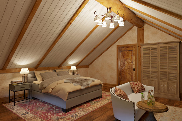 Фотография: Спальня в стиле Прованс и Кантри, Проект недели, Дача, Подмосковье, Юлия Соловьева, Более 90 метров – фото на INMYROOM