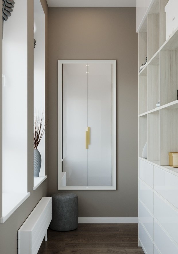 Визуализация интерьера прихожей в стиле минимализм