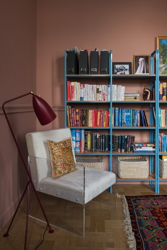 Фотография: Кабинет в стиле Современный, Эклектика, Винтажный, Квартира, Проект дня, Москва, 4 и больше, Более 90 метров, Наталья Митракова, Эксклюзивные проекты – фото на INMYROOM