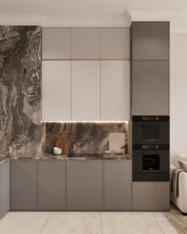 Фото из портфолио Дизайн интерьера квартиры в ЖК «ОМ» в стиле современной классики – фотографии дизайна интерьеров на INMYROOM