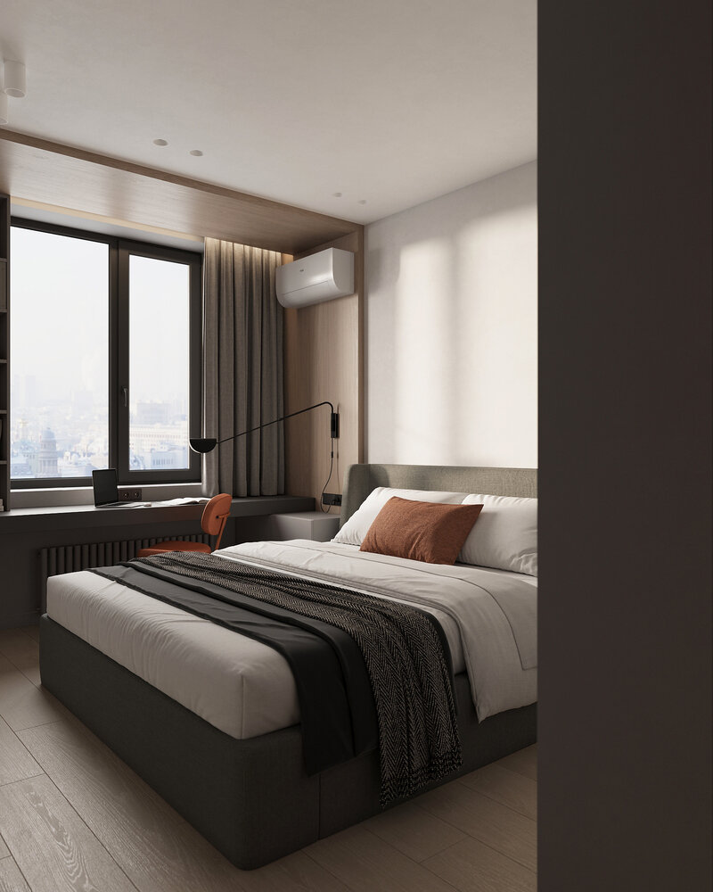 Фотография: Спальня в стиле Современный, Квартира, Проект недели, Химки, 2 комнаты, 60-90 метров, ADMstudio – фото на INMYROOM Фотография: Спальня в стиле Современный, Квартира, Проект недели, Химки, 2 комнаты, 60-90 метров, ADMstudio – фото на INMYROOM