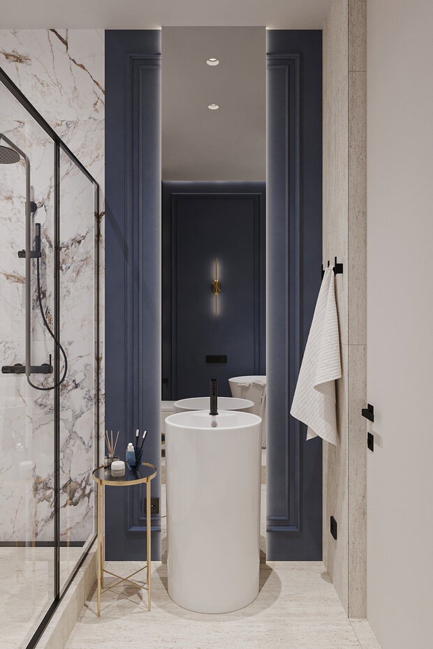 Фотография: Ванная в стиле Современный, Квартира, Студия, Проект дня, Санкт-Петербург, 40-60 метров, VizDiz, Илона Ореховская – фото на INMYROOM