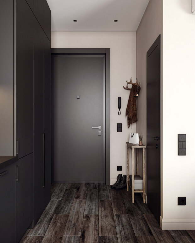 Фотография: Прихожая в стиле Лофт, Скандинавский, Современный, Малогабаритная квартира, Квартира, Проект дня, Москва, 2 комнаты, 40-60 метров, Екатерина Быковская – фото на INMYROOM