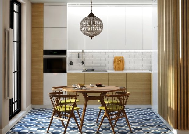 Фотография: Кухня и столовая в стиле Скандинавский, Эко, Студия, Проект недели, Московская область, Zi-Design Interiors, ЖК «Московская – фото на INMYROOM