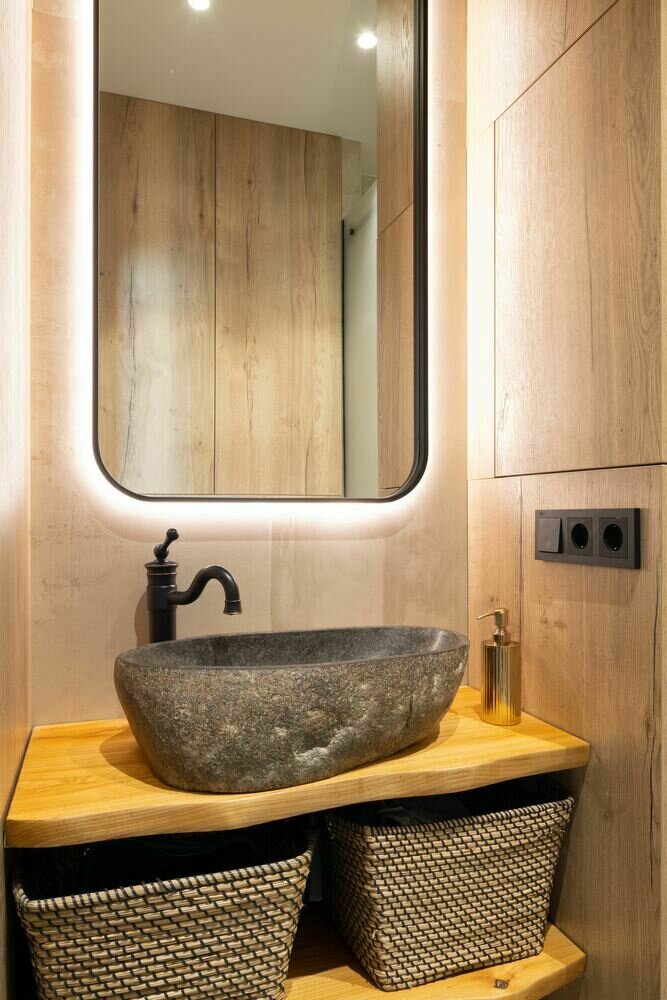 Фотография: Ванная в стиле Современный, Восточный, Эклектика, Винтажный, Квартира, Проект недели, Санкт-Петербург, Кирпичный дом, 2 комнаты, 40-60 метров, Seven Size, Елизавета Рабизо – фото на INMYROOM Фотография: Ванная в стиле Современный, Восточный, Эклектика, Винтажный, Квартира, Проект недели, Санкт-Петербург, Кирпичный дом, 2 комнаты, 40-60 метров, Seven Size, Елизавета Рабизо – фото на INMYROOM