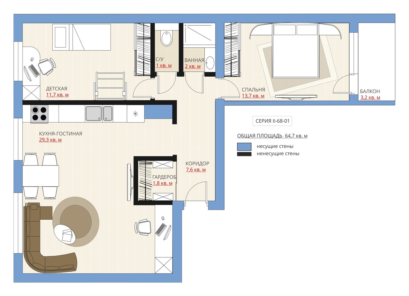 Фотография: Планировки в стиле , Перепланировка, II-68-03, Анастасия Киселева, Максим Джураев, Блочный дом – фото на INMYROOM