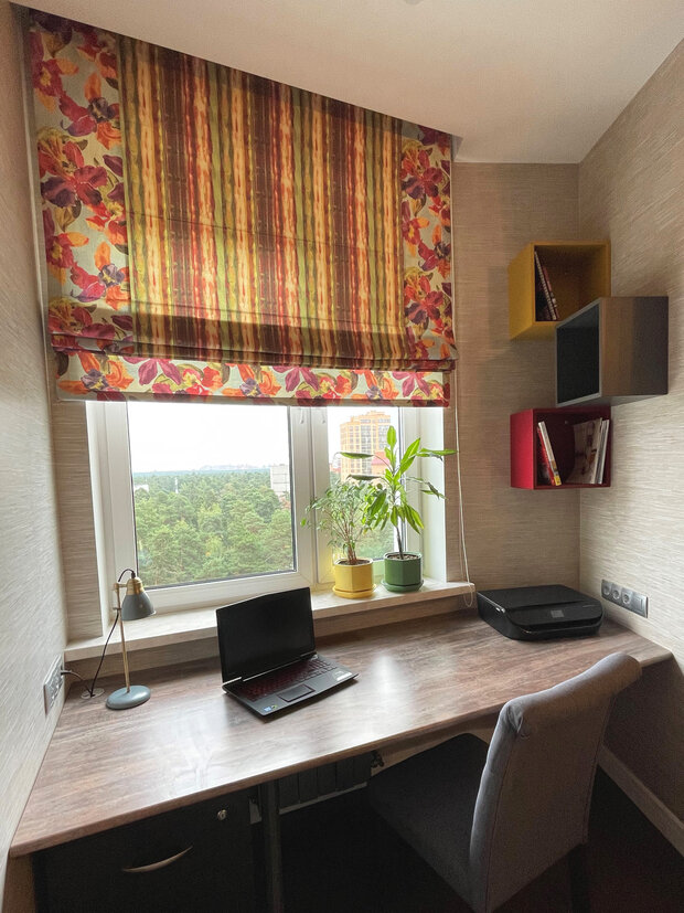 Фотография: Кабинет в стиле Современный, Эклектика, Квартира, Проект дня, Московская область, Монолитный дом, 3 комнаты, 60-90 метров, Жуковский, Мария Чикунова – фото на INMYROOM