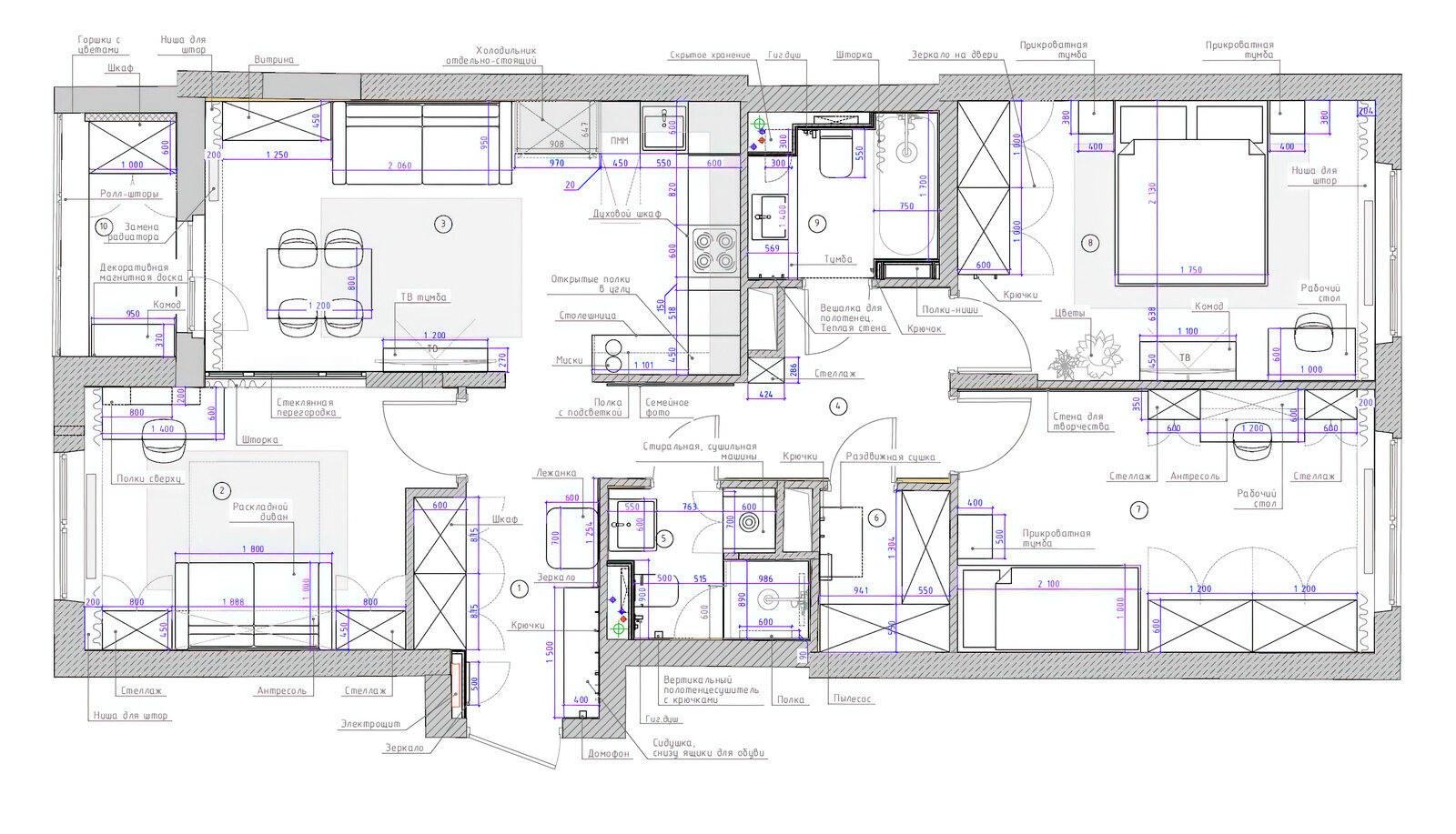 Фотография: Планировки в стиле , Эклектика, Квартира, Проект недели, Санкт-Петербург, Монолитный дом, 3 комнаты, 60-90 метров, VizDiz, Илона Ореховская – фото на INMYROOM Фотография: Планировки в стиле , Эклектика, Квартира, Проект недели, Санкт-Петербург, Монолитный дом, 3 комнаты, 60-90 метров, VizDiz, Илона Ореховская – фото на INMYROOM