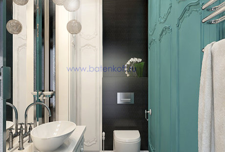 Дизайн проект ванной комнаты в стиле современной классики. Москва. Мичуринский 