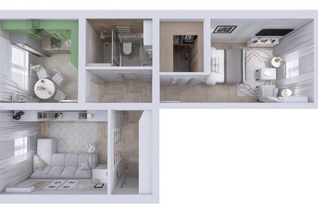 Проект двухкомнатной квартиры.