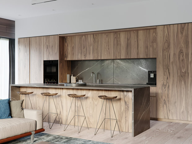 Фотография: Кухня и столовая в стиле Эко, Квартира, Проект недели, 4 и больше, Более 90 метров, Ab-architects, Level Barvikha – фото на INMYROOM