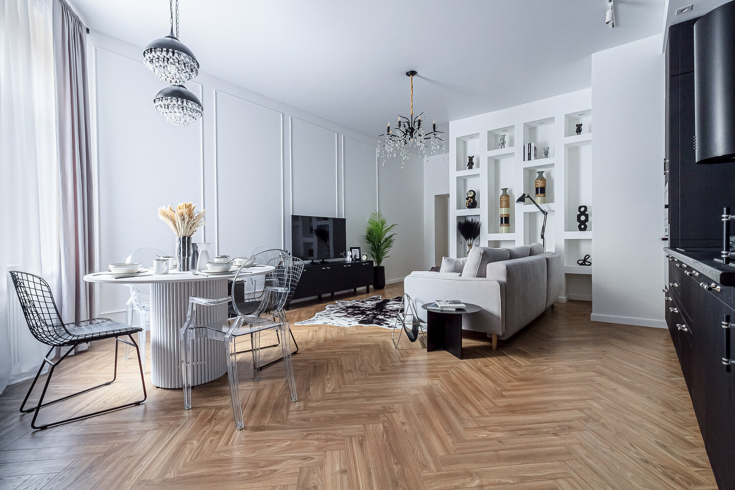 Фотография: Гостиная в стиле Классический, Современный, Эклектика, Квартира, Проект дня, Санкт-Петербург, Кирпичный дом, 3 комнаты, 60-90 метров, Елена Голубева – фото на INMYROOM