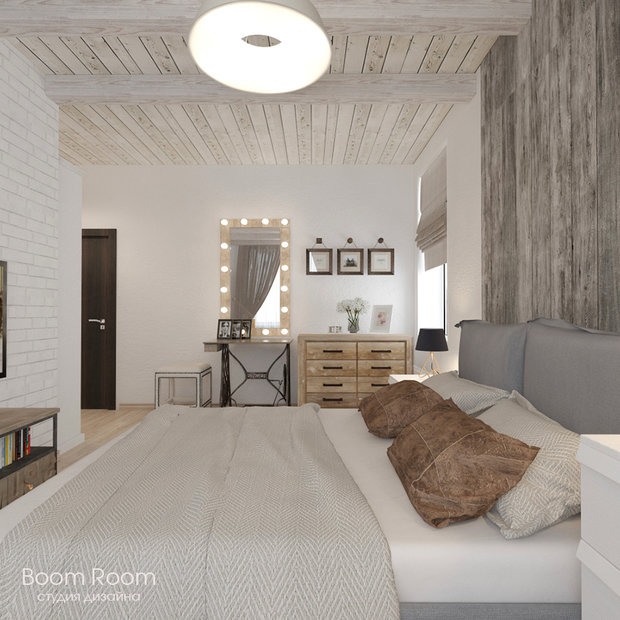 Визуализация интерьера спальни в скандинавском стиле