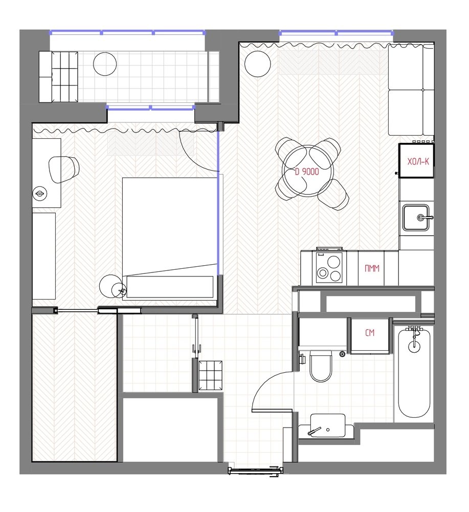 Фотография: Планировки в стиле , Современный, Квартира, Проект недели, Москва, 1 комната, 40-60 метров, Алла Сеничева – фото на INMYROOM Фотография: Планировки в стиле , Современный, Квартира, Проект недели, Москва, 1 комната, 40-60 метров, Алла Сеничева – фото на INMYROOM