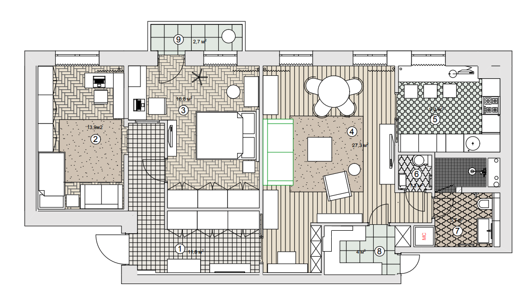 План с расстановкой мебели План с расстановкой мебели