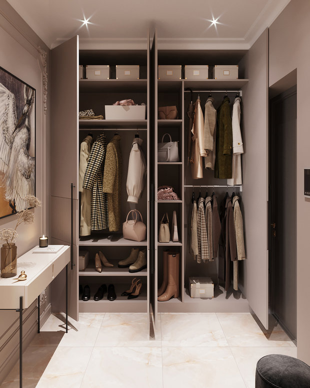 Фотография: Гардеробная в стиле Классический, Современный, Эклектика, Квартира, Проект недели, Санкт-Петербург, 4 и больше, 60-90 метров, Елена Лебедева – фото на INMYROOM