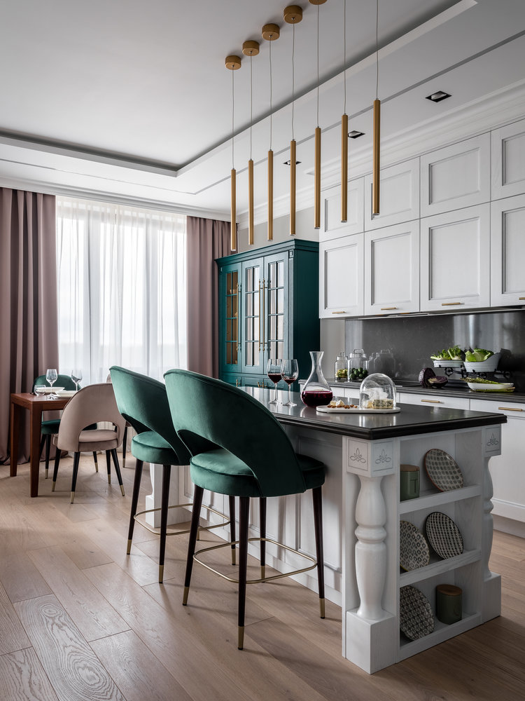 Фотография: Кухня и столовая в стиле Классический, Современный, Квартира, Проект дня, Одинцово, Мария Рублева, 3 комнаты, Более 90 метров, Эксклюзивные проекты – фото на INMYROOM