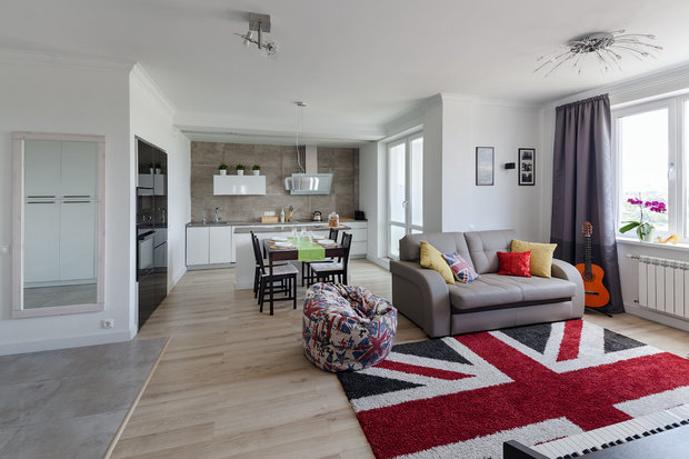 Фотография: Кухня и столовая в стиле Скандинавский, Квартира, Проект недели, Минск, Татьяна Корзун, Яна Сенькевич, Синий кот, новостройка, Монолитный дом, 4 и больше, Более 90 метров – фото на INMYROOM