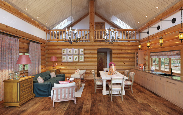 Фотография: Кухня и столовая в стиле Прованс и Кантри, Проект недели, Дача, Подмосковье, Юлия Соловьева, Более 90 метров – фото на INMYROOM