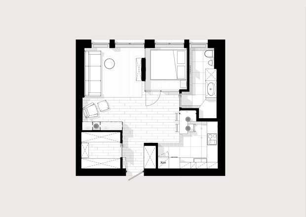 Фото из портфолио ЖК Хорошевский 48 м2 – фотографии дизайна интерьеров на INMYROOM