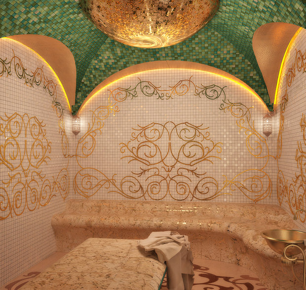 Фото из портфолио Восточные мотивы в интерьере ванной комнаты - 3D визуализация – фотографии дизайна интерьеров на INMYROOM