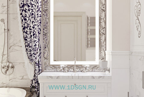 Дизайн интерьера Ванной в ЖК "Арт" г.МОСКВА