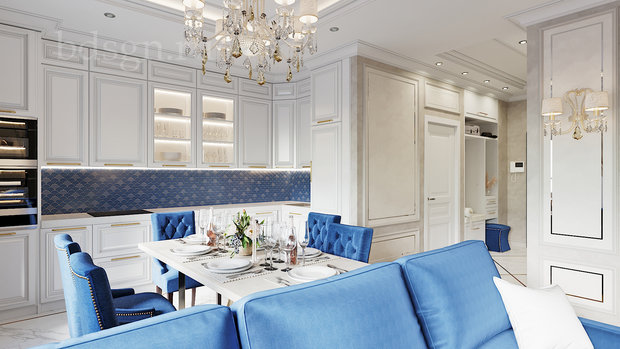 Фото из портфолио Неоклассика с трендовыми вставками в "Воронцовском парке" – фотографии дизайна интерьеров на INMYROOM