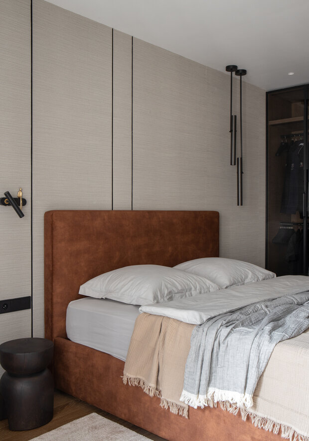 Фотография: Спальня в стиле Современный, Минимализм, Квартира, Проект дня, Санкт-Петербург, 2 комнаты, Более 90 метров, Эксклюзивные проекты, минимализм с элементами современного дизайна, фото интерьера, дизайн интерьера фото, Ирина Смышляева – фото на INMYROOM