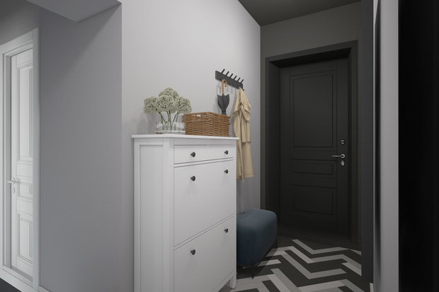 Визуализация интерьера прихожей в современном стиле