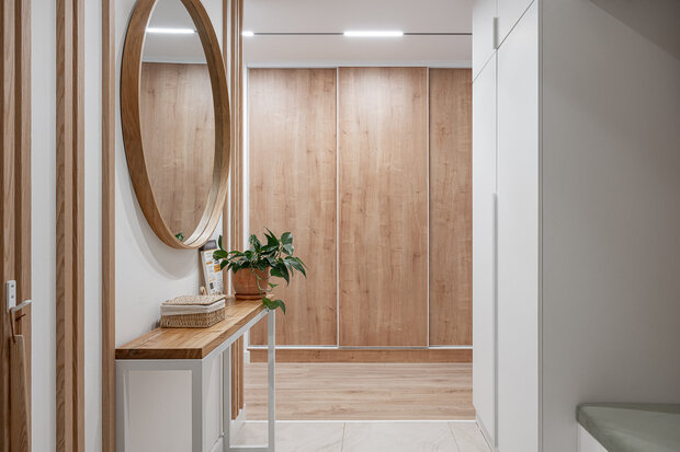 Фотография: Прихожая в стиле Скандинавский, Современный, Эко, Квартира, Проект недели, Москва, Монолитный дом, 4 и больше, Более 90 метров, бюро «Образ жизни», Анастасия Кутовая – фото на INMYROOM